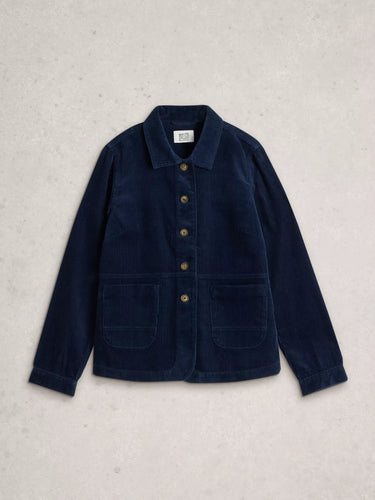White Stuff Carrie Cord Long Sleeve Jacket in Dark Navy