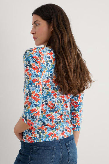 Seasalt Easel 3/4 Sleeve Top in Pastel Garden Chalk