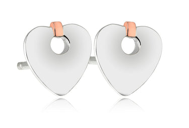 Clogau Cariad® Stud Earrings in Sterling Silver and 9ct gold