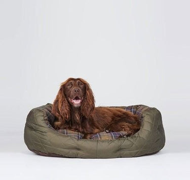 Barbour Quilted Dog Bed in Olive in Large 30''