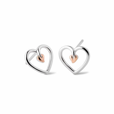 Clogau Tree of Life® Sterling Silver Heart Stud Earrings - 3STLHE7