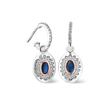 Clogau Royal Clogau Sterling Silver Diana Drop Earrings with Sapphires and Topaz - 3SLDD0070