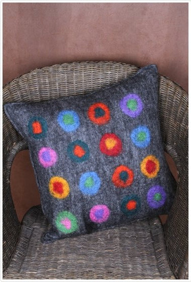 Kandinsky cushion cover charcoal/bright
