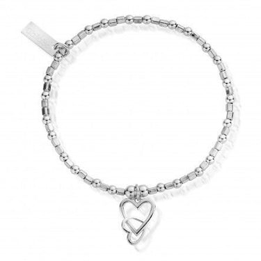 ChloBo Silver Interlocking Love Heart Bracelet