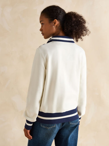 Joules Dawlish Cream Quarter Zip Cotton Sweatshirt