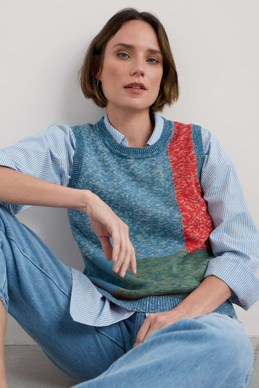 Seasalt Morgana Knitted Vest in Tangle Wood Lagoon Multi