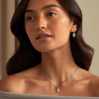 Clogau Royal Clogau Sterling Silver Diana Drop Earrings with Sapphires and Topaz - 3SLDD0070
