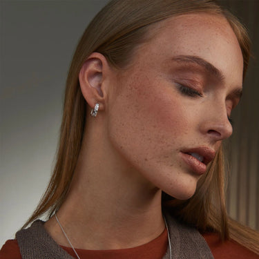 Clogau Cariad® Sterling Silver Sparkle Half-Hoop Earrings with Topaz - 3SCCBE01