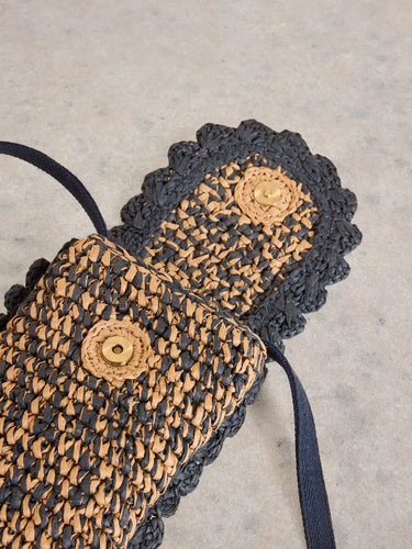 White Stuff Coco Raffia Phone Bag