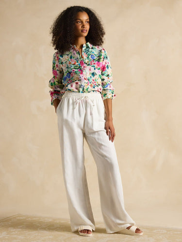 Joules Maeva Multi Floral Relaxed Fit Linen Shirt