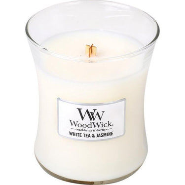 WoodWick Hourglass Candle - White Tea & Jasmine (Medium)