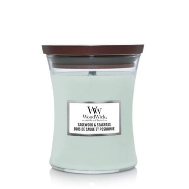 WoodWick Hourglass Candle - Sagewood & Seagrass (Medium)