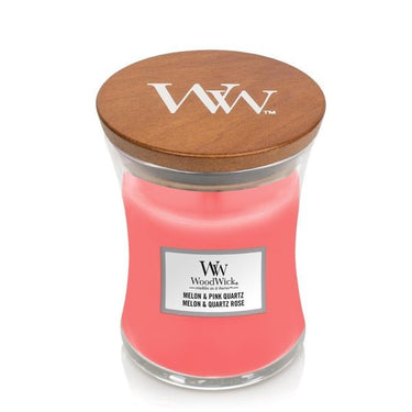 WoodWick Hourglass Candle - Melon & Pink Quartz (Medium)