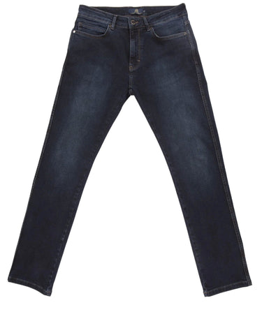 Guide London Slim Fit Jeans Short - Indigo Sandblast