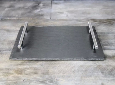 Valley Mill Small Welsh Slate Tray with Chrome Handles