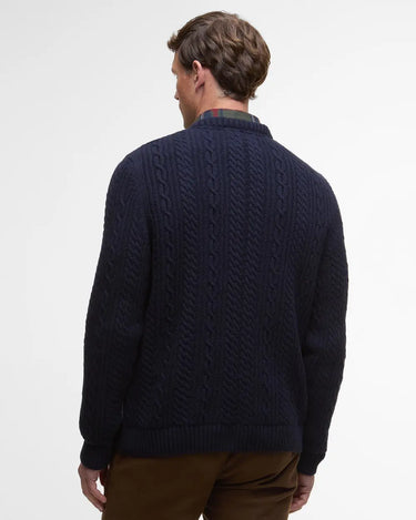 Barbour Lowfen Cable Crew Jumper in Navy