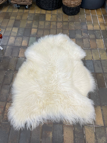 Genuine Icelandic Long Haired White Sheepskin Rug