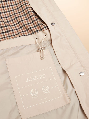 Joules Portwell Waterproof Raincoat with Hood in Neutral