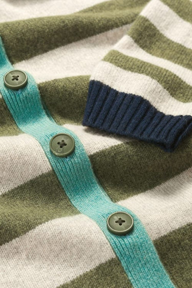 Seasalt Pinwell Striped Cardigan in Olive