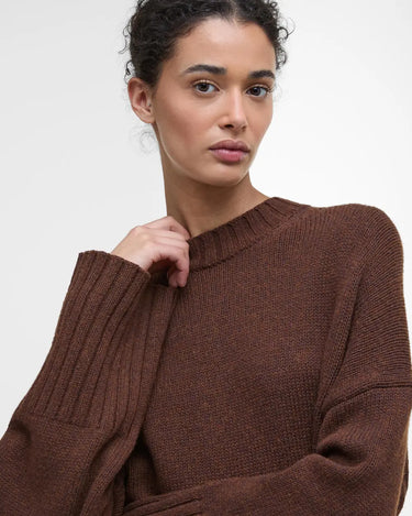 Barbour Sophia Crew Neck Knitted Jumper in Vicuna