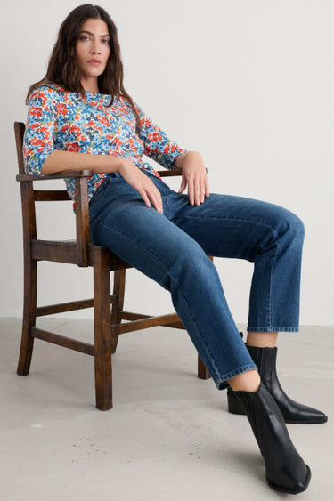 Seasalt Easel 3/4 Sleeve Top in Pastel Garden Chalk