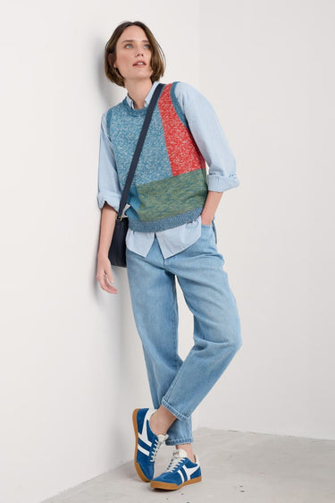 Seasalt Morgana Knitted Vest in Tangle Wood Lagoon Multi