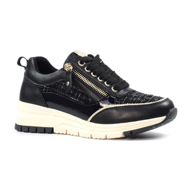 Lunar Jolt Black Wedge Trainers