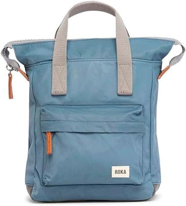 A Roka London Bags Bantry B Small Sustainable Nylon Bag with two handles and a shoulder strap.