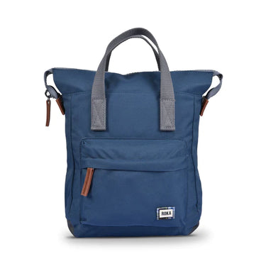 A Roka London Bags Roka Bantry B Small Sustainable Nylon Bag with grey straps and handles.
