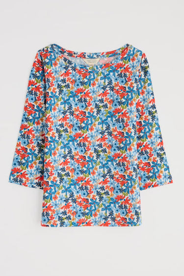 Seasalt Easel 3/4 Sleeve Top in Pastel Garden Chalk