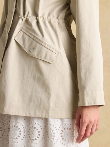 Joules Portwell Waterproof Raincoat with Hood in Neutral