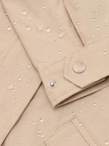Joules Portwell Waterproof Raincoat with Hood in Neutral