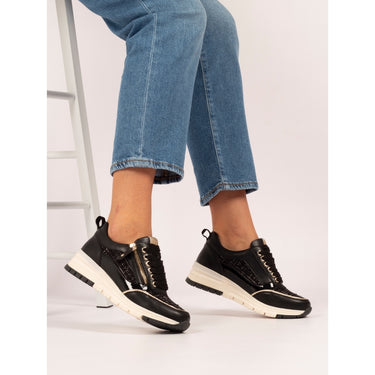 Lunar Jolt Black Wedge Trainers