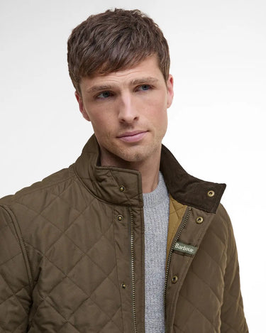 Barbour Men's Shoveler Quilt Jacket in Dark Olive