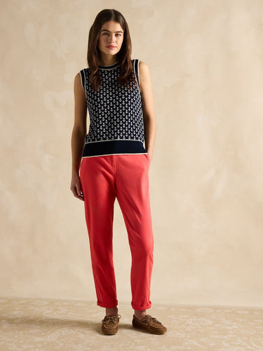 Joules Marine Anchor Cotton Knitted Vest in Navy