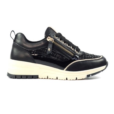 Lunar Jolt Black Wedge Trainers