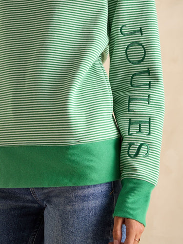 Joules Rushton Cowl Neck Hoodies in Green Stripe
