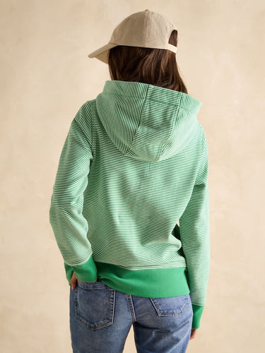 Joules Rushton Cowl Neck Hoodies in Green Stripe