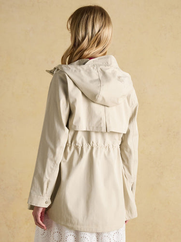 Joules Portwell Waterproof Raincoat with Hood in Neutral