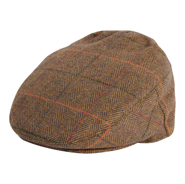 Barbour Wilkin Flat Cap in Olive/Orange/Red