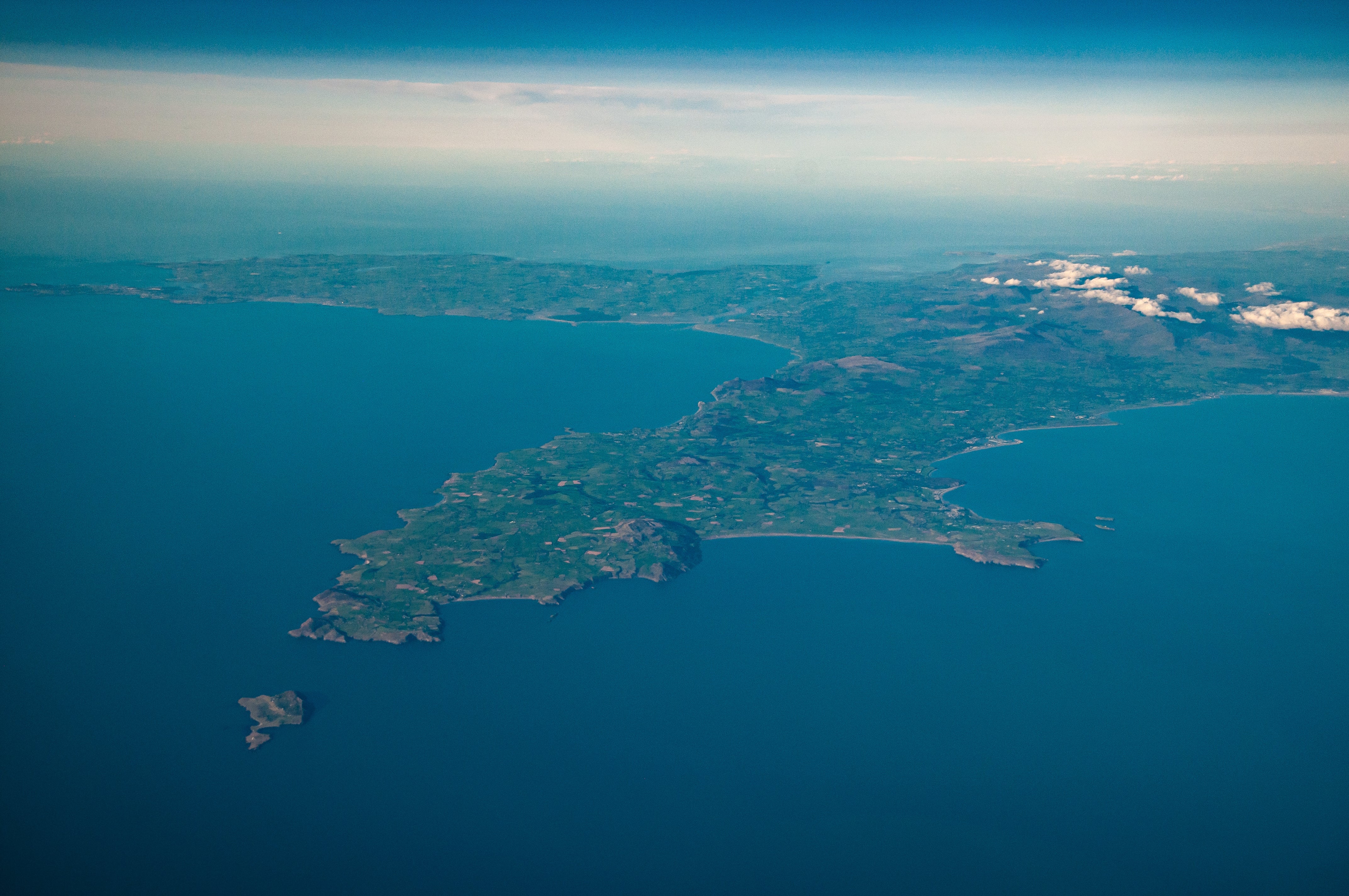 Bird's eye view of Llyn Peninsula in North Wales