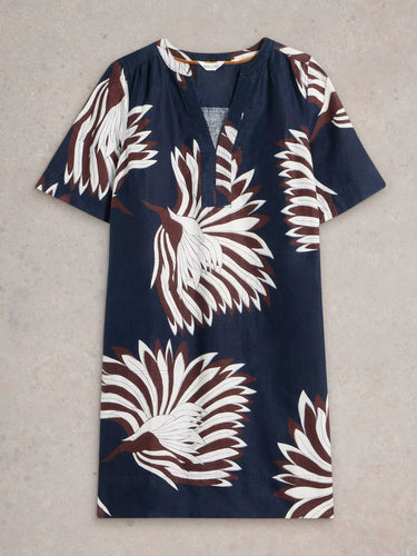 White Stuff June Short Sleeve Linen Dress