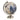 CANDLELIGHT 8" GLOBE ON METAL STAND BLUE/SILVER