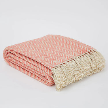 Weaver Green Herringbone Blanket 250 x 130 - Coral