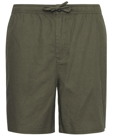 Barbour Cotton Linen Relaxed Shorts in Light Sage