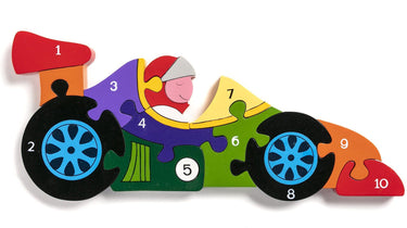 Wooden Number Racing Car Jigsaw