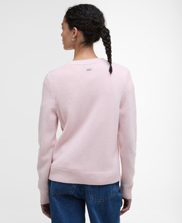 Barbour Women's Woodhouse Crew Neck Knitted Jumper in Pink Blush