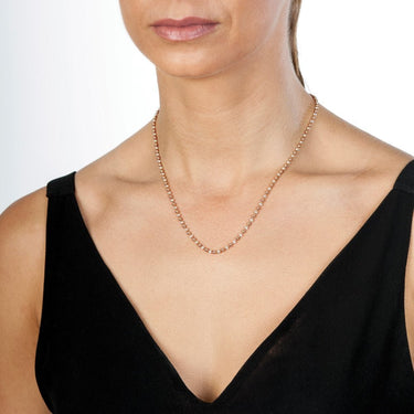 Emozioni Silver & Rose Gold Plated Accent Bead Chain 18 Inch