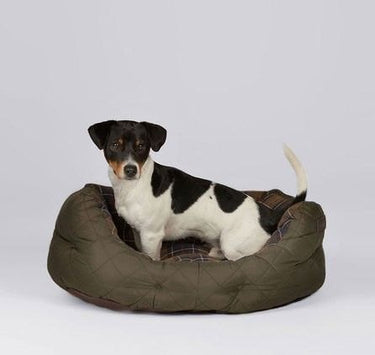 Barbour Quilted Dog Bed in Olive in Small 24''
