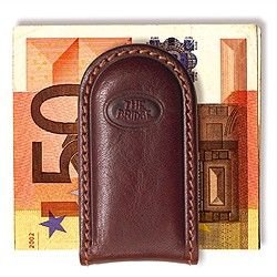 Bridge Leather Money Clip 94008 in Black or Brown